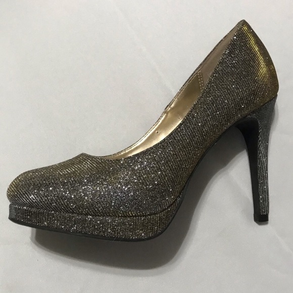 Silver & Gold Sequin Heels - Picture 1 of 8